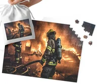 Puzzle - PUZZLE - STRAŻAK STRAŻ POŻARNA WZORY DLA CHŁOPCA 110EL + WORECZEK - miniaturka - grafika 1