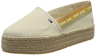 Tommy Hilfiger Damskie jeansy Tommy Flat form espadryle, - Sugarcane - 37.5 EU - Espadryle damskie - miniaturka - grafika 1
