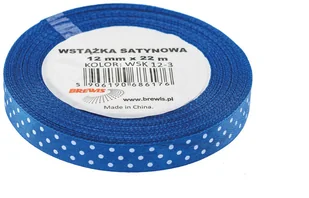 Brewis Wstążka dekoracyjna kropki 12mmx22m niebieska - Pasmanteria - miniaturka - grafika 1
