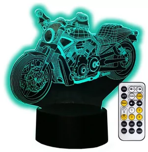 Lampka nocna 3D LED CHOPPER HARLEY MOTOR USB + PILOT RGB - Wyposażenie pokoiku dziecięcego - miniaturka - grafika 1