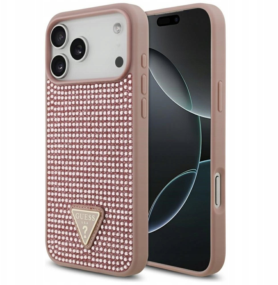 Etui Guess Rhinestone Triangle Logo do iPhone 17 Pro Max różowy
