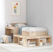 Szafki nocne - vidaXL Szafka nocna z biurkiem 222x107x75 cm lite drewno sosnowe - miniaturka - grafika 1