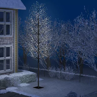 vidaXL Drzewko z lampkami, 2000 LED, zimny biały, kwiat wiśni, 500 cm - Oświetlenie świąteczne - miniaturka - grafika 1