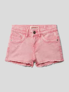 Spodnie i spodenki dla dziewczynek - Szorty jeansowe z naszywką z logo model ‘DAFINA’ - grafika 1