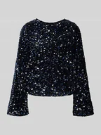 Bluzki damskie - Bluzka o kroju regular fit z długim rękawem i kokardą model ‘KAM’ - miniaturka - grafika 1