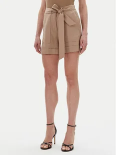 Guess Szorty materiałowe W5GD1R WG4C2 Beżowy Relaxed Fit - Spodenki damskie - miniaturka - grafika 1
