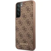 Etui i futerały do telefonów - Guess GUHCS22SG4GFBR S22 S901 brązowy/brown hard case 4G Metal Gold Logo GUE001855 - miniaturka - grafika 1