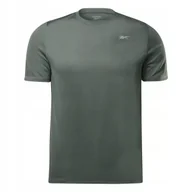 Koszulki męskie - REEBOK- T-SHIRT MĘSKI - RUNNING GFX TEE HT3720 CIEMNOZIELONY - miniaturka - grafika 1
