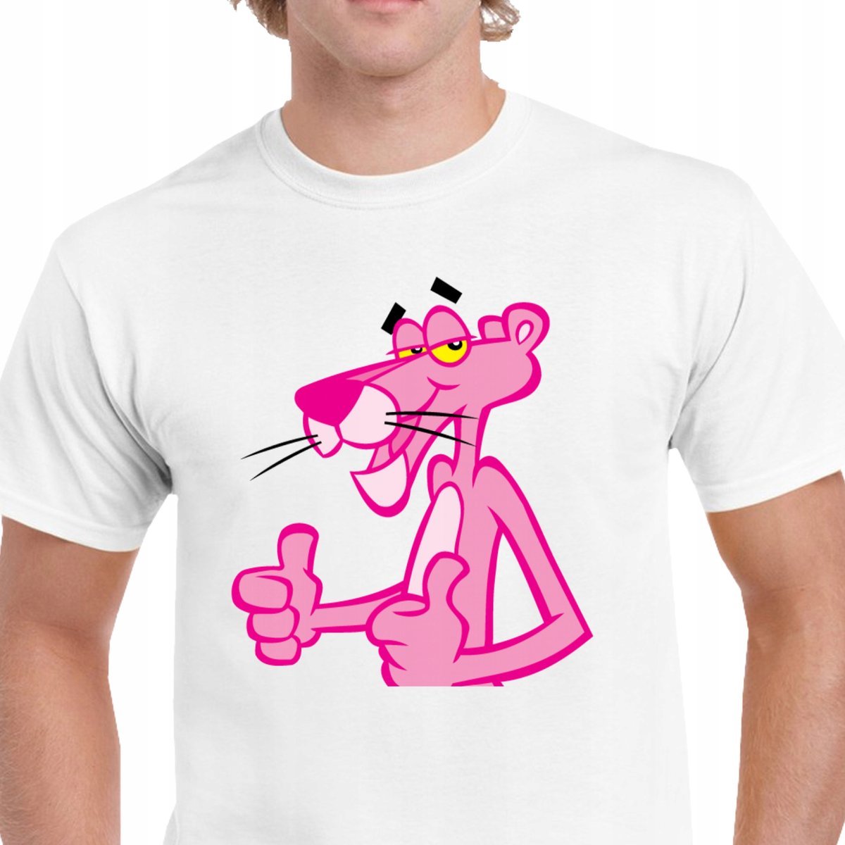 P207 Koszulka Męska Różowa Pantera Pink Panther Śmieszna Bajka Prezent L