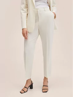 Spodnie damskie - Mango Spodnie materiałowe Boreal 27053263 Biały Regular Fit - grafika 1