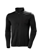 Bluzy męskie - Bluza męska Helly Hansen Lifa Merino Midlayer 1/2 Zip czarna S - miniaturka - grafika 1