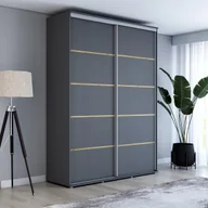 Szafy - Szafa MAJA PLUS przesuwna 150x242 antracyt - miniaturka - grafika 1