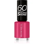 Lakiery do paznokci - Rimmel London London 60 Seconds Super Shine lakier do paznokci 8 ml dla kobiet 323 Funtime Fuchsia - miniaturka - grafika 1