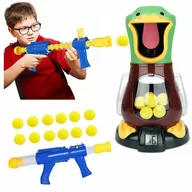 Zabawki interaktywne dla dzieci - Głodna Kaczka Strzelanie Do Celu Pistolet + Kulki - miniaturka - grafika 1