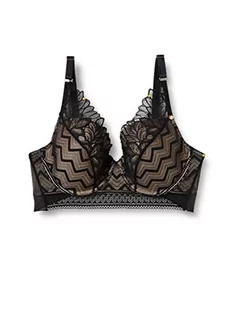 Wonderbra Damski biustonosz Tribal Mix dekolt Longline, czarny, 36D - Biustonosze - miniaturka - grafika 1