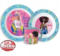 Zestawy naczyń dla dzieci - BARBIE zestaw śniadaniowy talerz miska kubek 265ml - miniaturka - grafika 1
