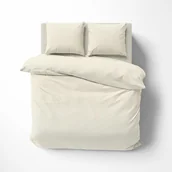 Pościel - Pościel adamaszkowa 220x200 ekri jednobarwna paski 1 cm Pure - miniaturka - grafika 1