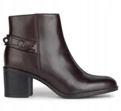 Botki damskie - GEOX NEW ASHEEL DAMSKIE BOTKI BRĄZOWE SKÓRZANE 41 Ż5C - miniaturka - grafika 1