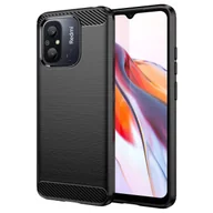 Etui i futerały do telefonów - Carbon Case etui do Xiaomi Redmi 11A / Poco C55 / Redmi 12C elastyczny silikonowy karbonowy pokrowiec czarne - miniaturka - grafika 1