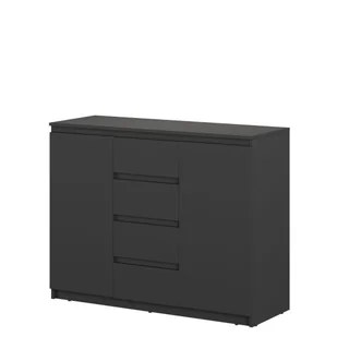 Nowoczesna komoda z szufladami, Idea, 109x40x85 cm, czarny, mat - Komody - miniaturka - grafika 1