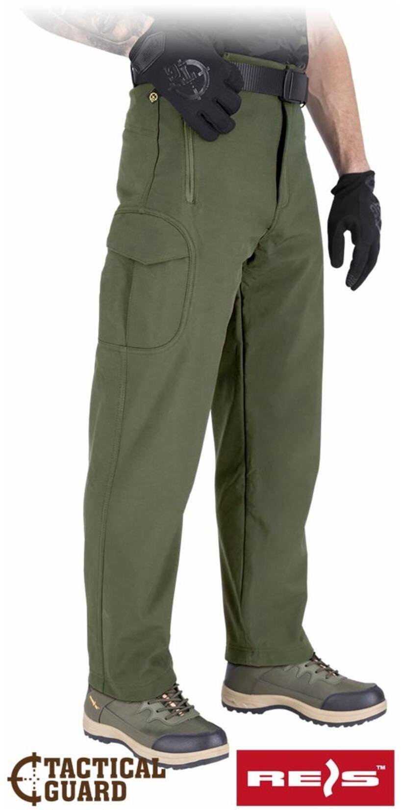 Reis - Spodnie do pasa Tactical Guard materiał SOFTSHELL 4 kieszenie dedykowana miłośnikóm militariów motocyklistów motorowerzystów 100% poliester 310 g...