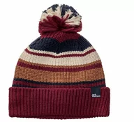 Czapki dla dzieci - Dziecięca czapka Jack Wolfskin POMPOM BEANIE KIDS dark ruby - ONE SIZE - miniaturka - grafika 1