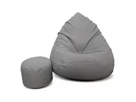 Pufy i podnóżki - Pufa sako XXXXL worek + gratis Kenia czarno-biała - miniaturka - grafika 1