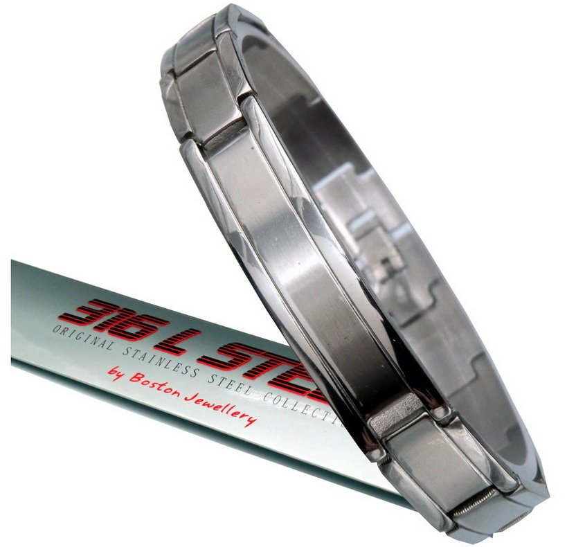 Srebrna Bransoleta Męska Stal Chirurgiczna 316L