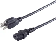 Kable miedziane - Kabel sieciowy S/CONN z wtyczką USA i gniazdem IEC, czarny, 1,8 m (US60006) - miniaturka - grafika 1