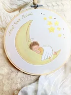 Pamiątka Chrztu Świętego - Obrazek z Aniołem Stróżem, personalizowana pamiątka dla dziecka - miniaturka - grafika 1