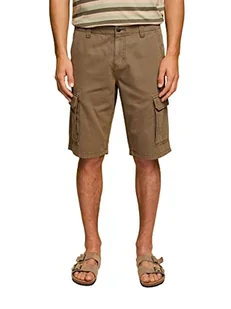 ESPRIT Szorty cargo, 100% bawełna, zielony khaki, 30W - Spodenki damskie - miniaturka - grafika 1