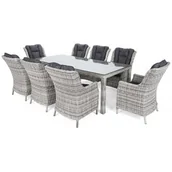 Meble ogrodowe - HOME & GARDEN Meble ogrodowe technorattanowe Bristol 230 cm Light Grey / Grey 8+1 766805 - miniaturka - grafika 1