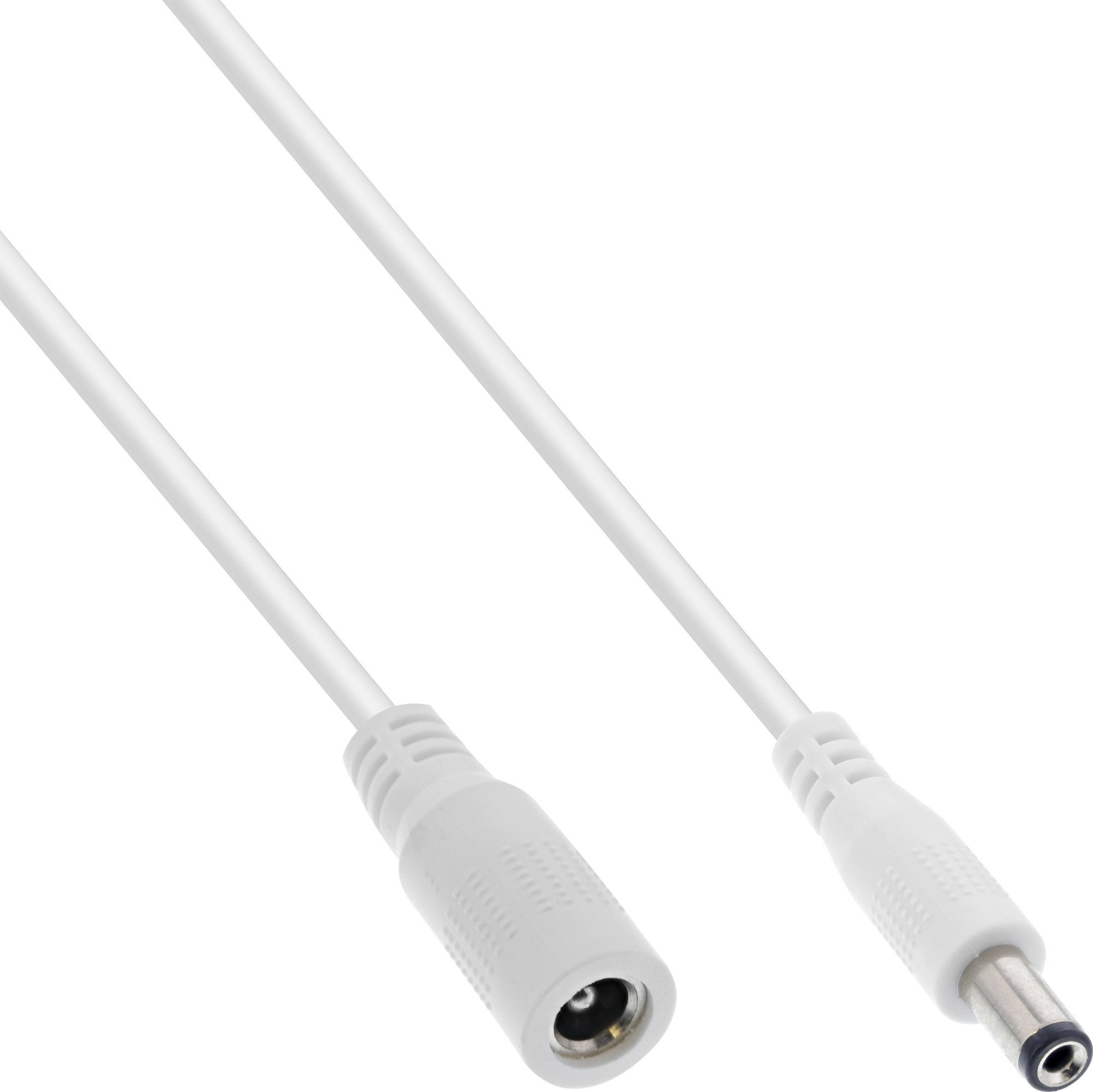 InLine InLine® DC extension cable, DC plug male/female 5.5x2.5mm, AWG 18, white, 3m