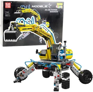 Klocki Konstrukcyjne Koparka Terenowa Ruchoma 1392 el. LEAN Toys - Klocki - miniaturka - grafika 1