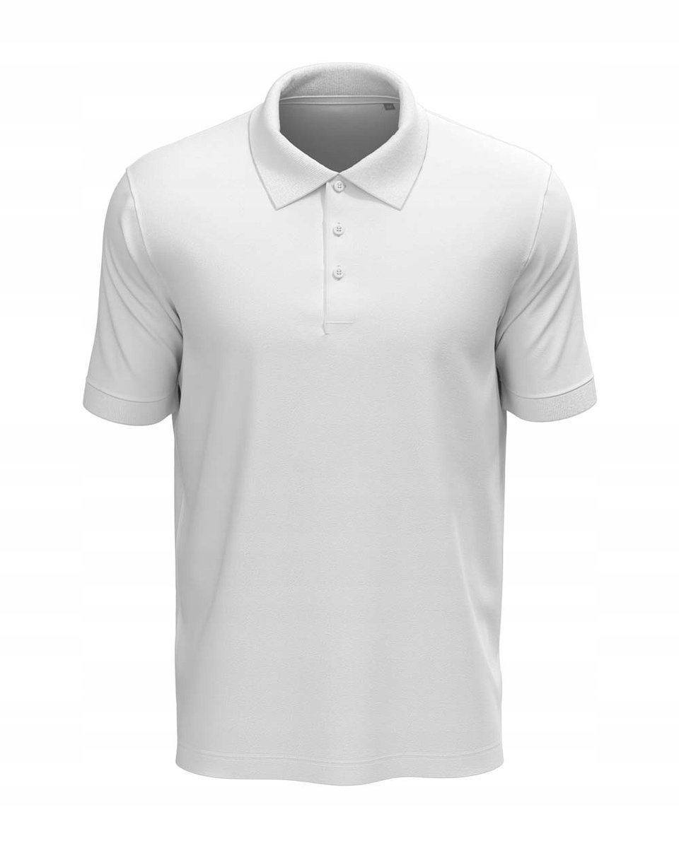 Koszulka męska polo T-shirt Polówka Stedman ST9060 White DUŻY ROZMIAR 5XL
