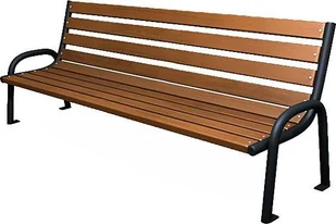 Elior Stalowa ławka parkowa Valkiria 2V - palisander - Ławki ogrodowe - miniaturka - grafika 1