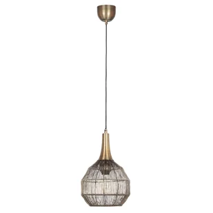 Metalowa lampa zawieszana SORAYA 365430104 Trio do jadalni czarny złoty - Lampy sufitowe - miniaturka - grafika 1
