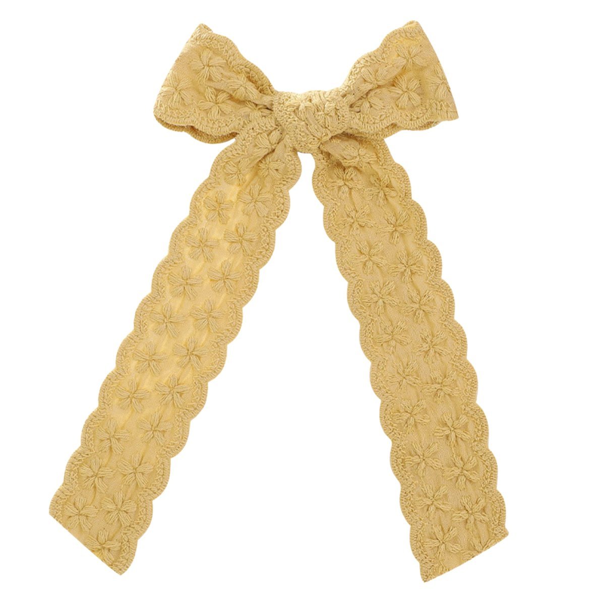 Spinka do Włosów Żółta Długa Wsuwka z Kokardą Bawełniana Lekka i Wygodna