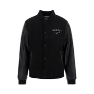 Kurtki męskie - Męska Kurtka miejska GUESS MODERN VARSITY JACKET M3YL12WFHO0-JBLK – Czarny - miniaturka - grafika 1
