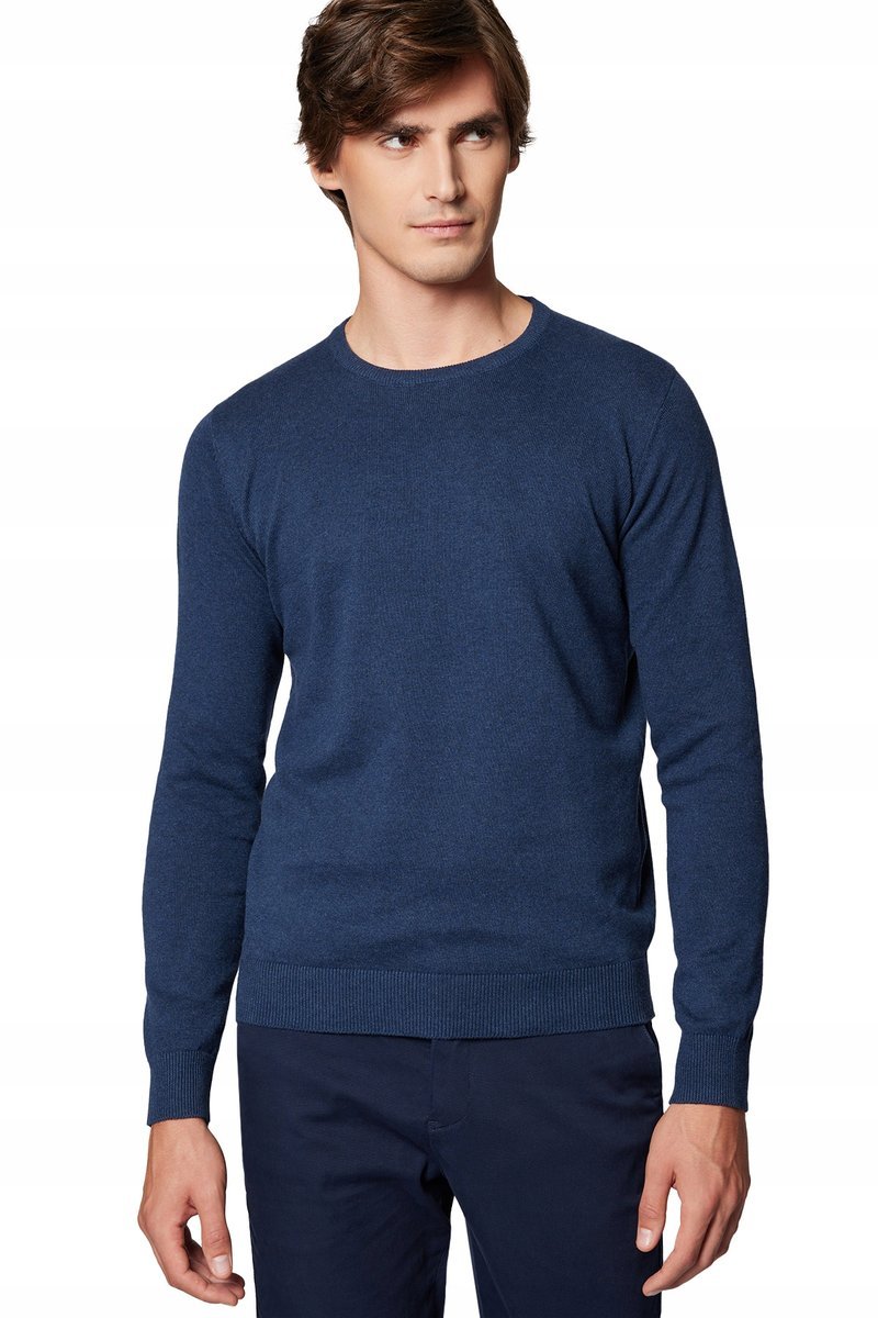 Sweter Męski Granatowy Bawełniany O-neck Próchnik PM8 S