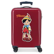 Walizki - Disney Pinocchio walizka kabinowa czerwona 38 x 55 x 20 cm sztywny ABS zamek szyfrowy z boku 34 l 2 kg 4 podwójne koła - miniaturka - grafika 1