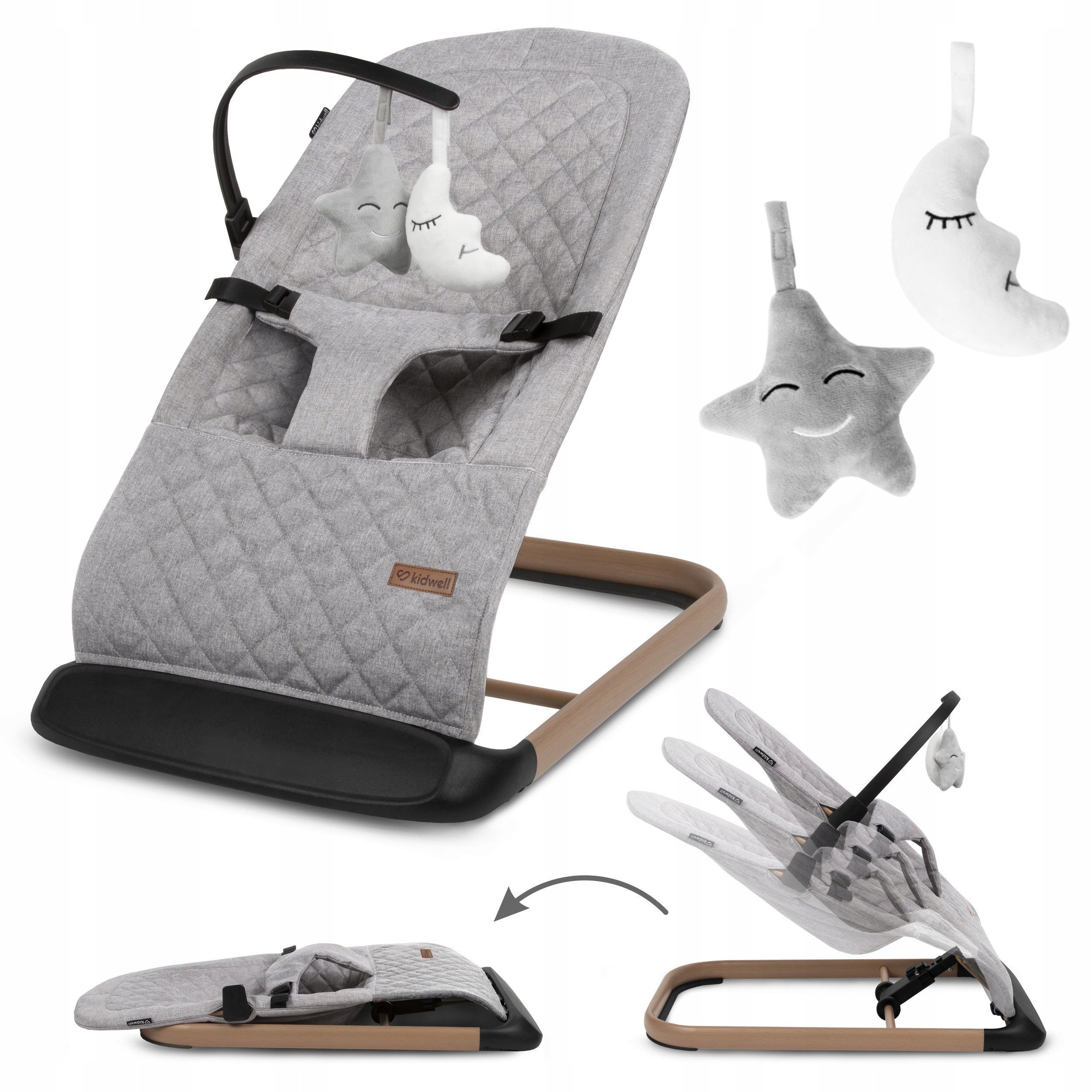 KIDWELL LEŻACZEK BUJACZEK LARO FULL GREY/WOODEN 5906601700897