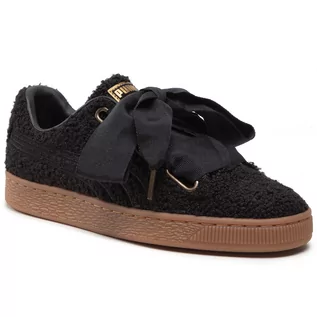 Buty sportowe damskie - Puma Basket Heart Teddy Wn 367030 beżowy - grafika 1