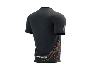 COMPRESSPORT Koszulka biegowa TRAIL HALF-ZIP FITTED SS TOP TRAIL CAPSULE 2023 black/rust - Koszulki sportowe męskie - miniaturka - grafika 2