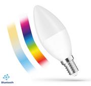 Systemy inteligentnych domów - Żarówka LED świecowa E14 4,9W RGBW+CCT - kolory + biały 2700-6500K 480lm 50st sterowana aplikacją przez BLUETOOTH obudowa biała szyba mleczna SPECTRUMsmart EASY - miniaturka - grafika 1