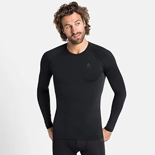 ODLO Męska koszulka Bl Top Crew Neck L/S Performance Warm Eco czarny Black New Graphite Grey S 19619260212S - Koszulki i topy damskie - miniaturka - grafika 1