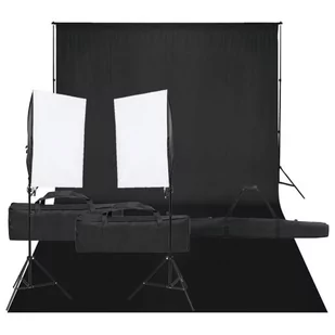 vidaXL Fotograficzny zestaw studyjny z lampami i tłem - Lampy studyjne - miniaturka - grafika 1