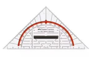 Faber-Castell 177199 szablon Czerwony, Przezroczysty - Linijki, ekierki - miniaturka - grafika 1