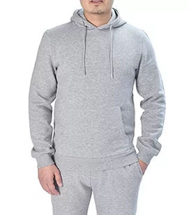 M17 Męska bluza z kapturem na co dzień bluza z kapturem sweter klasyczna prosta kurtka z długim rękawem z kieszenią (L, Grey Marl), grey marl, L - Swetry męskie - miniaturka - grafika 1