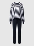 Bielizna nocna - Piżama z wzorem w paski - miniaturka - grafika 1